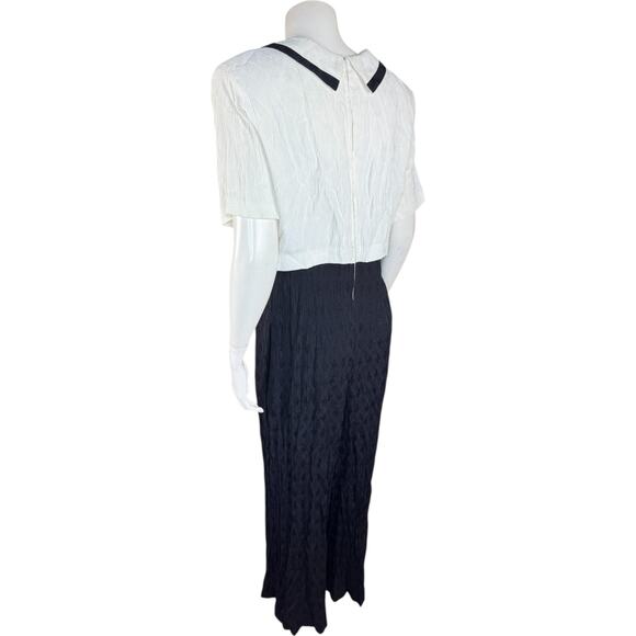 Vintage USA Petites Pantsuit Navy White Sailor Collar Gold Buttons Size 14 - Picture 6 of 12